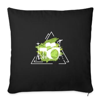 Schlagzeug Geschenk Schlagzeugspieler Percussion - Sofakissenbezug 45 x 45 cm - Schwarz - Vorne