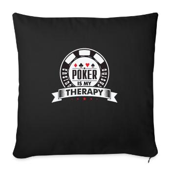 Idée cadeau poker casino lasvegas - Housse de coussin décorative 45 x 45 cm - noir - Devant