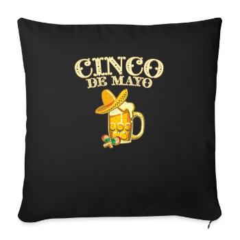 Cinco de Mayo T-Shirt mit Bierdesign und - Sofakissenbezug 45 x 45 cm - Schwarz - Vorne