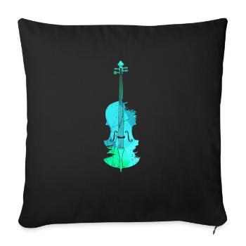 Cello Bass Violin Knee Violin String Instrument Cello - Sofa pillowcase 17,3'' x 17,3'' (45 x 45 cm) - black - Front
