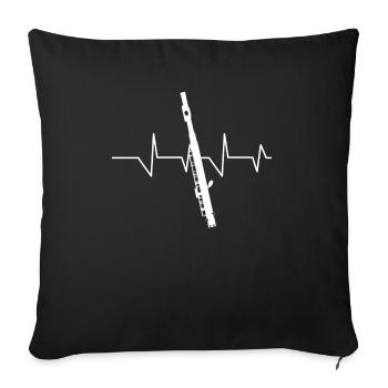 Piccolo - Piccolo T-Shirt - Piccoloist Herzschlag - Sofakissenbezug 45 x 45 cm - Schwarz - Vorne
