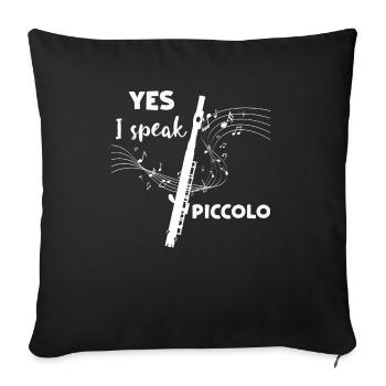 Piccolo - Piccolo T-Shirt - Piccoloist - Sheet Music - Sofa pillowcase 17,3'' x 17,3'' (45 x 45 cm) - black - Front