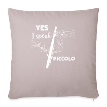 Piccolo - Piccolo T-Shirt - Piccoloist - Sheet Music - Sofa pillowcase 17,3'' x 17,3'' (45 x 45 cm) - light taupe - Front