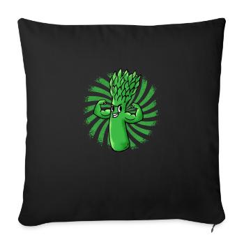 Spargel Vegan vegetarisch Vegetarier Geschenk - Sofakissenbezug 45 x 45 cm - Schwarz - Vorne