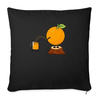 Naughty orange in the production of orange juice - Sofa pillowcase 17,3'' x 17,3'' (45 x 45 cm) - black - Front
