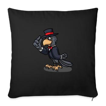 black raven raven crow crows bird - Sofa pillowcase 17,3'' x 17,3'' (45 x 45 cm) - black - Front