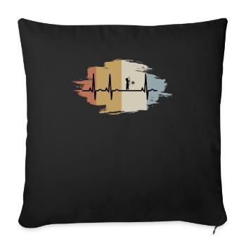 bogenschiessen bogenschuetzeherzschlag ekg vintage - Sofakissenbezug 45 x 45 cm - Schwarz - Vorne