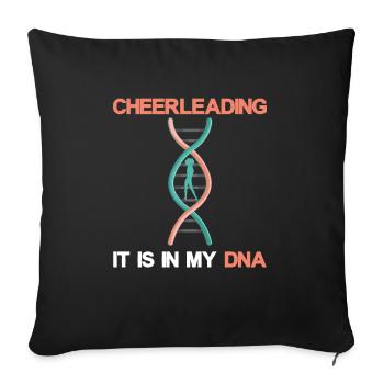 Cheerleading Cheer DNA - Housse de coussin décorative 45 x 45 cm - noir - Devant