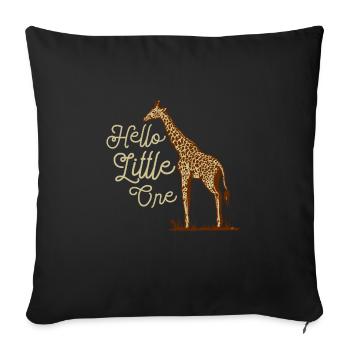 Bonjour petit cadeau animal girafe - Housse de coussin décorative 45 x 45 cm - noir - Devant
