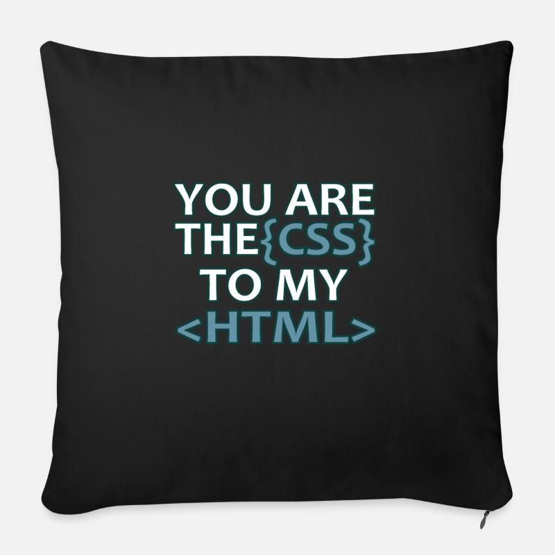 Développeur Web CSS HTML Informatik Funny gift - Housse de coussin décorative 45 x 45 cm - noir