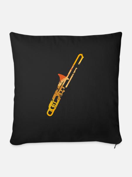 Posaune Jazz Geschenk Musikinstrument Vintage - Sofakissenbezug 45 x 45 cm - Schwarz