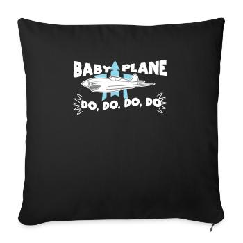 baby plane - Sofa pillowcase 17,3'' x 17,3'' (45 x 45 cm) - black - Front
