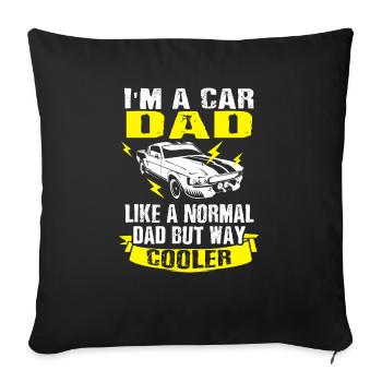Father, Car, Dad, Automobile Father, Gift - Sofa pillowcase 17,3'' x 17,3'' (45 x 45 cm) - black - Front
