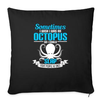 Octopus slap 8 personnes - Housse de coussin décorative 45 x 45 cm - noir - Devant