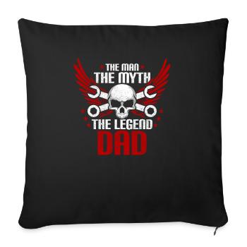L'homme la légende papa - Housse de coussin décorative 45 x 45 cm - noir - Devant