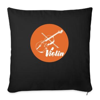 Violon - Violon - Violoniste - Cadeau - Housse de coussin décorative 45 x 45 cm - noir - Devant