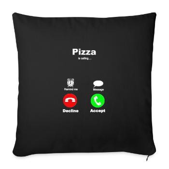 Pizza Mobile calling Pizza Mobile Phone I love Pizz - Sofa pillowcase 17,3'' x 17,3'' (45 x 45 cm) - black - Front