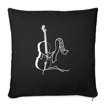 Violoncelle - violoncelle - violoncelliste - partition - Housse de coussin décorative 45 x 45 cm - noir - Devant