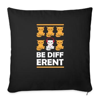 BE DIFFERENT CAT KITTEN MIEZE MIAU MUSIK - Sofa pillowcase 17,3'' x 17,3'' (45 x 45 cm) - black - Front