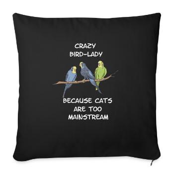 Budgerigar parakeet bird - Sofa pillowcase 17,3'' x 17,3'' (45 x 45 cm) - black - Front