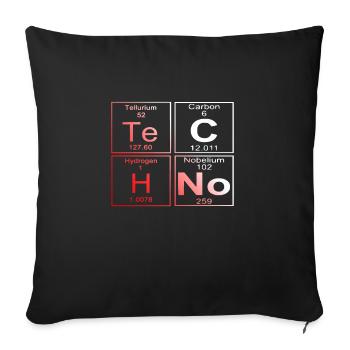 Techno Elemente T-Shirt Periodensystem der Element - Sofakissenbezug 45 x 45 cm - Schwarz - Vorne