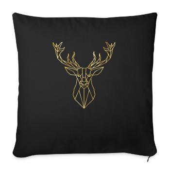 Golden deer gift idea - Sofa pillowcase 17,3'' x 17,3'' (45 x 45 cm) - black - Front