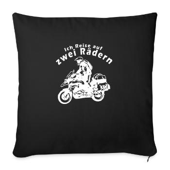 I travel on two wheels - Sofa pillowcase 17,3'' x 17,3'' (45 x 45 cm) - black - Front