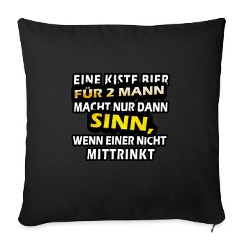 Eine Kiste Bier für 2 Mann - Sofakissenbezug 45 x 45 cm - Schwarz - Vorne