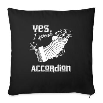 Accordion - Accordionist - Accordion - Accordion - Sheet Music - Sofa pillowcase 17,3'' x 17,3'' (45 x 45 cm) - black - Front