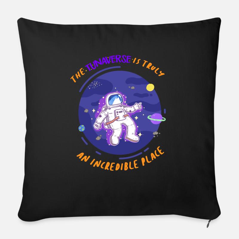 Thunfisch Weltall Astronaut Wortspiel Geschenk - Sofakissenbezug 45 x 45 cm - Schwarz