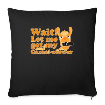 Camel caméra Films Jeu de mots Drôle Cadeau - Housse de coussin décorative 45 x 45 cm - noir - Devant