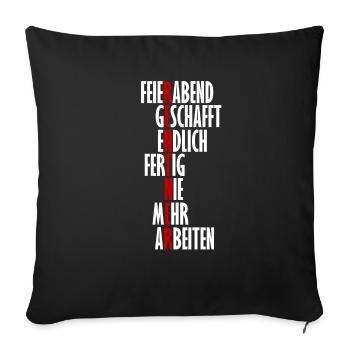 Rente Rentner Rentnern Pensionierung Spruch Opa - Sofakissenbezug 45 x 45 cm - Schwarz - Vorne