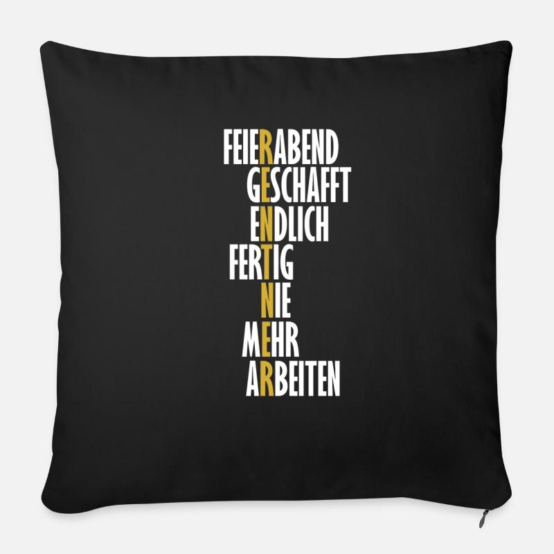 Ruhestand - Sofakissenbezug 45 x 45 cm - Schwarz