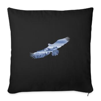 Soar like at Eagle - Sofa pillowcase 17,3'' x 17,3'' (45 x 45 cm) - black - Front