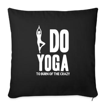 Funny Yoga - Chemise - Housse de coussin décorative 45 x 45 cm - noir - Devant