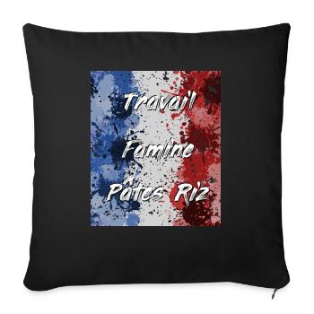 Travail Famine Pâtes Riz - Housse de coussin décorative 45 x 45 cm - noir - Devant