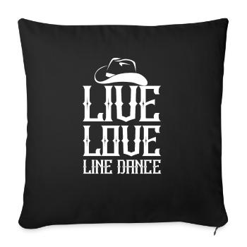 Line Dance - Linedancer - Country - Cowboy Hat - Sofa pillowcase 17,3'' x 17,3'' (45 x 45 cm) - black - Front