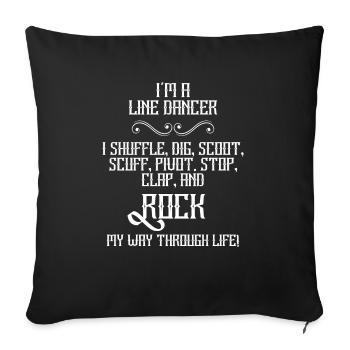 Linedance - Linedancer - Country - Gift - Sofa pillowcase 17,3'' x 17,3'' (45 x 45 cm) - black - Front