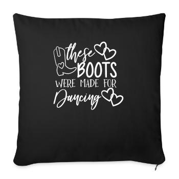 Linedance - Linedancer - Country Cowboy Boots - Sofa pillowcase 17,3'' x 17,3'' (45 x 45 cm) - black - Front