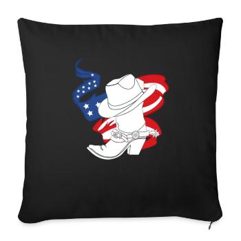 Linedance - Linedancer - Country Cowboy Boots - Sofa pillowcase 17,3'' x 17,3'' (45 x 45 cm) - black - Front