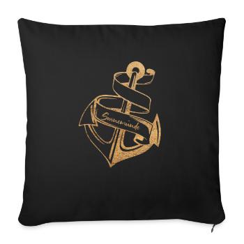 SWINE STYLE | ANCHOR AND BEACH - Sofa pillowcase 17,3'' x 17,3'' (45 x 45 cm) - black - Front