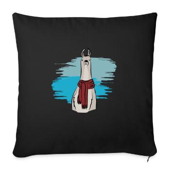 Funny Llama Llama Alpaca t-shirt gift ideas - Sofa pillowcase 17,3'' x 17,3'' (45 x 45 cm) - black - Front