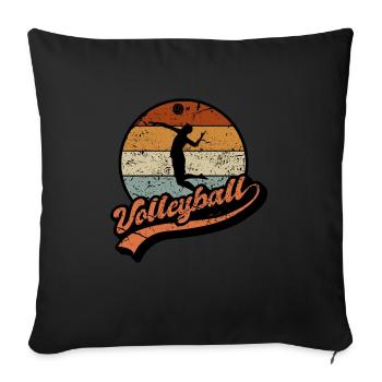 volleyball vintage - Sofa pillowcase 17,3'' x 17,3'' (45 x 45 cm) - black - Front
