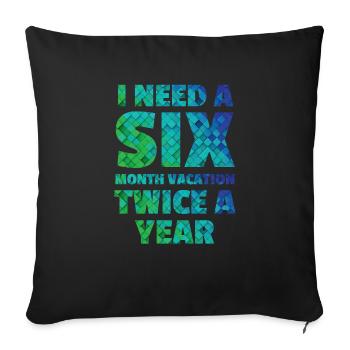 Vacation - Sofa pillowcase 17,3'' x 17,3'' (45 x 45 cm) - black - Front