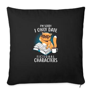 Only Date fictional characters chat Cat cadeau - Housse de coussin décorative 45 x 45 cm - noir - Devant