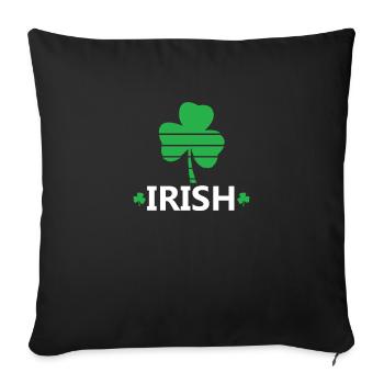 Saint-Patrick - Irlandais - Chemise - Housse de coussin décorative 45 x 45 cm - noir - Devant