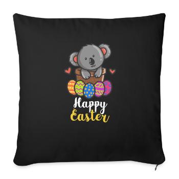 Pâques - Koala - Koalabär - Koalafans - Pâques - Housse de coussin décorative 45 x 45 cm - noir - Devant