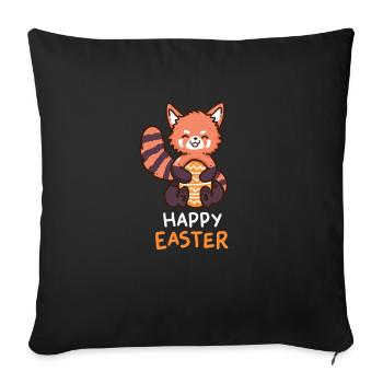 Red Panda - Easter - Happy Easter - Easter egg - Sofa pillowcase 17,3'' x 17,3'' (45 x 45 cm) - black - Front