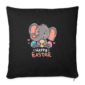Elephant - Elephants - Easter - Happy Easter - Sofa pillowcase 17,3'' x 17,3'' (45 x 45 cm) - black - Front