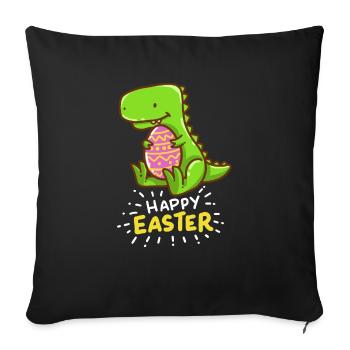 T-Rex - Easter - Happy Easter - Gift - Easter Eggs - Sofa pillowcase 17,3'' x 17,3'' (45 x 45 cm) - black - Front